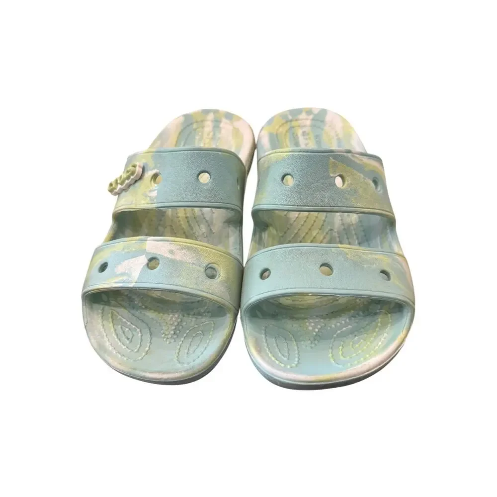 Crocs Classic Marbled Sandal Blue Green Unisex M4/W6